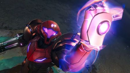 Samus Aran using purple psychic powers in Metroid Prime 4: Beyond