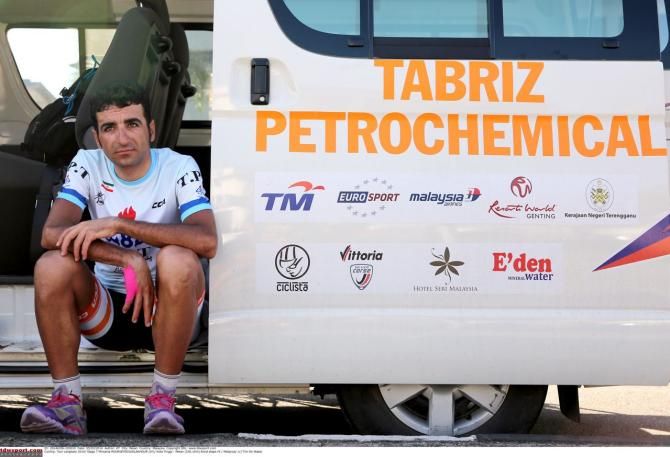 Mirsama Pourseyedigolakhour (Tabriz Petrolchemical) gets ready for another day as race leader