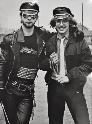 Rob Halford and then-Sounds journalist Geoff Barton