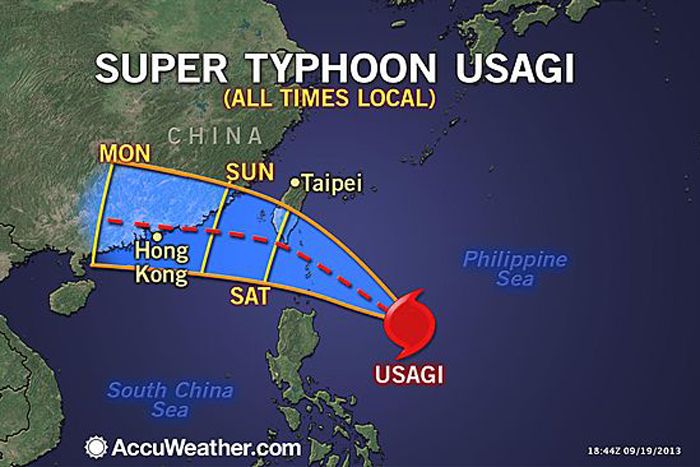 usagi, tyhpoon, forecasted path