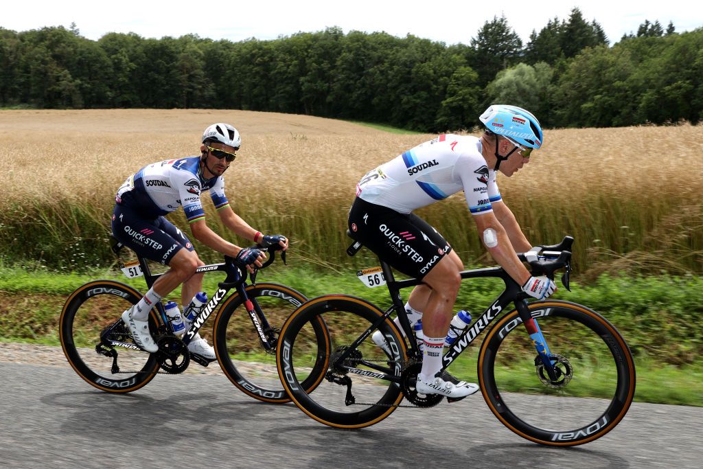 Tour de France 2023: Julian Alaphilippe and Fabio Jakobsen during stage 11