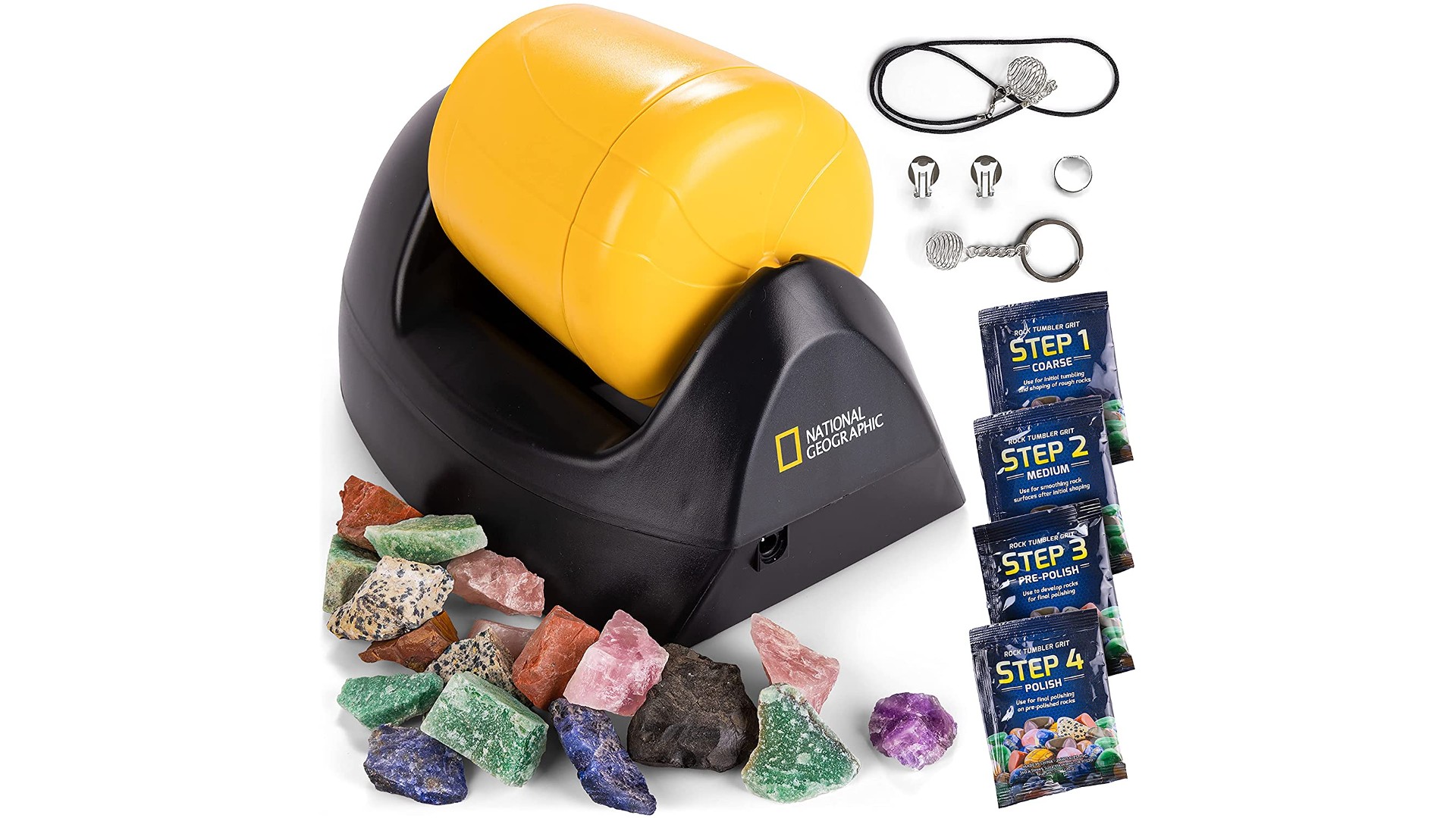 NATIONAL GEOGRAPHIC Hobby Rock Tumbler Kit Includes Rough