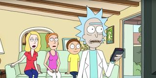 Beth, Summer, Morty, and Rick of Rick and Morty