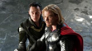 Tom Hiddleston as Loki and Chris Hemsworth as Thor in the original "Thor" movie.