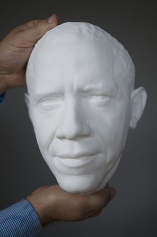 Researchers also made a "life mask" of President Obama.