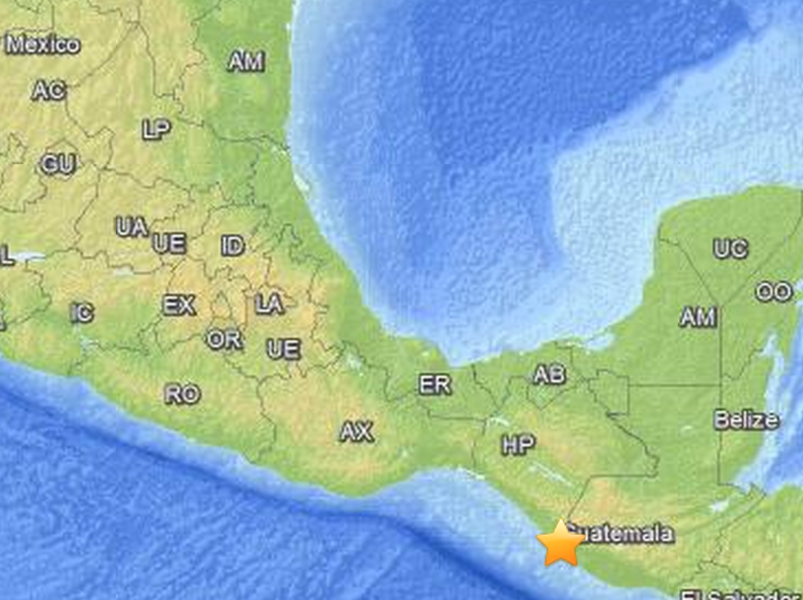 The earthquake's location is marked on a map.