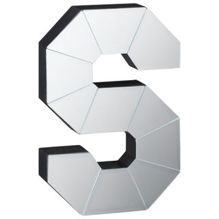s mirrored letter in silver colour