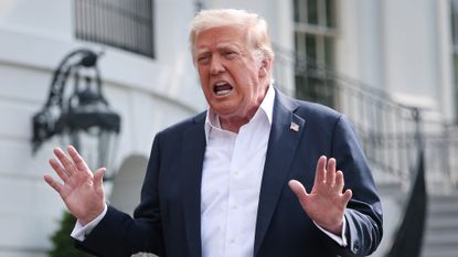 Donald Trump outside of the White House