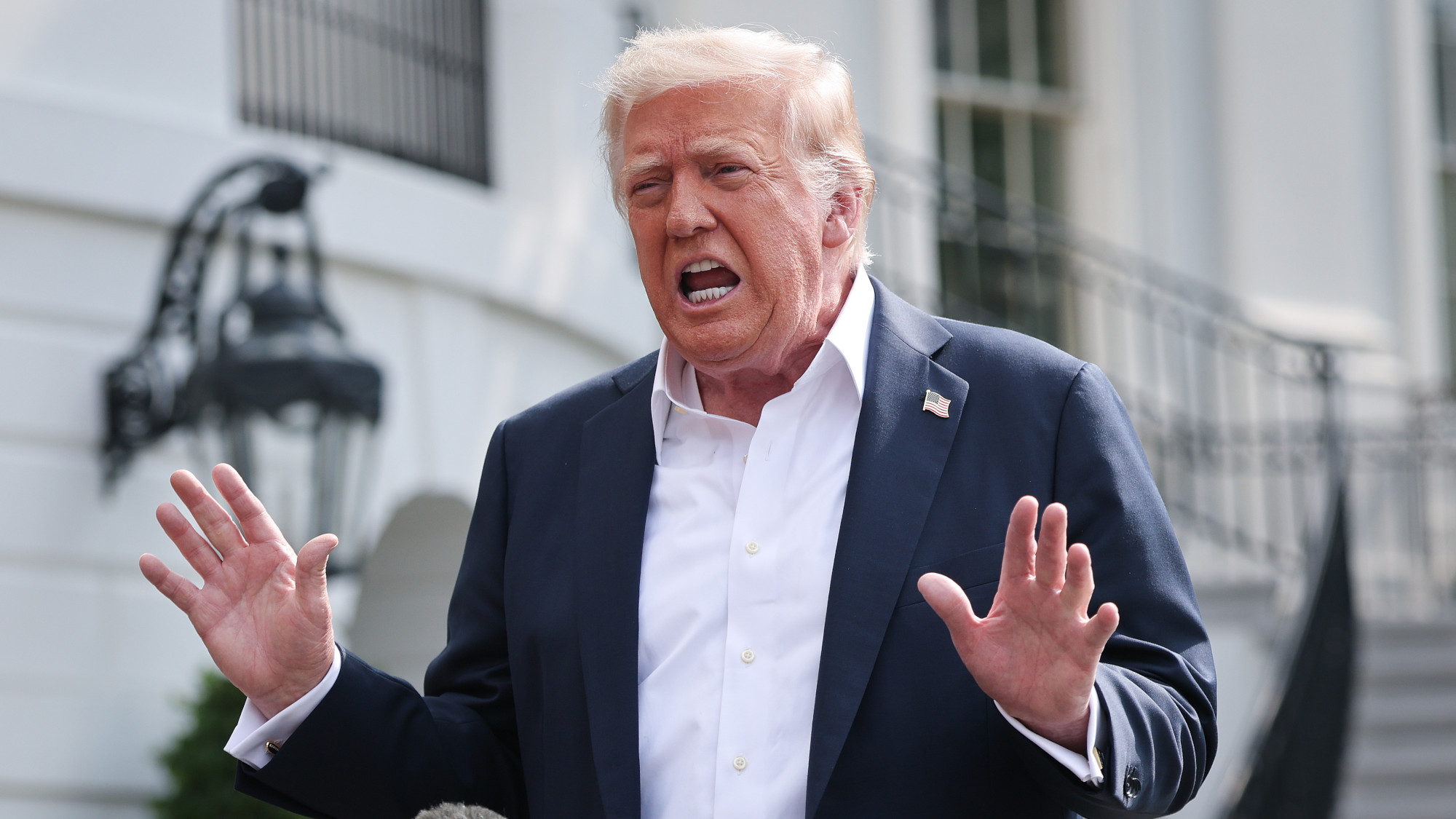 Donald Trump outside of the White House