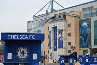 A general view shows Chelsea's Stamford Bridge stadium in London on March 3, 2022.