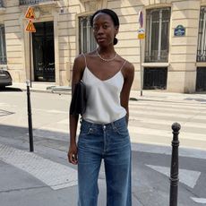 An image of @sylviemus_ wearing the best wardrobe basics. 