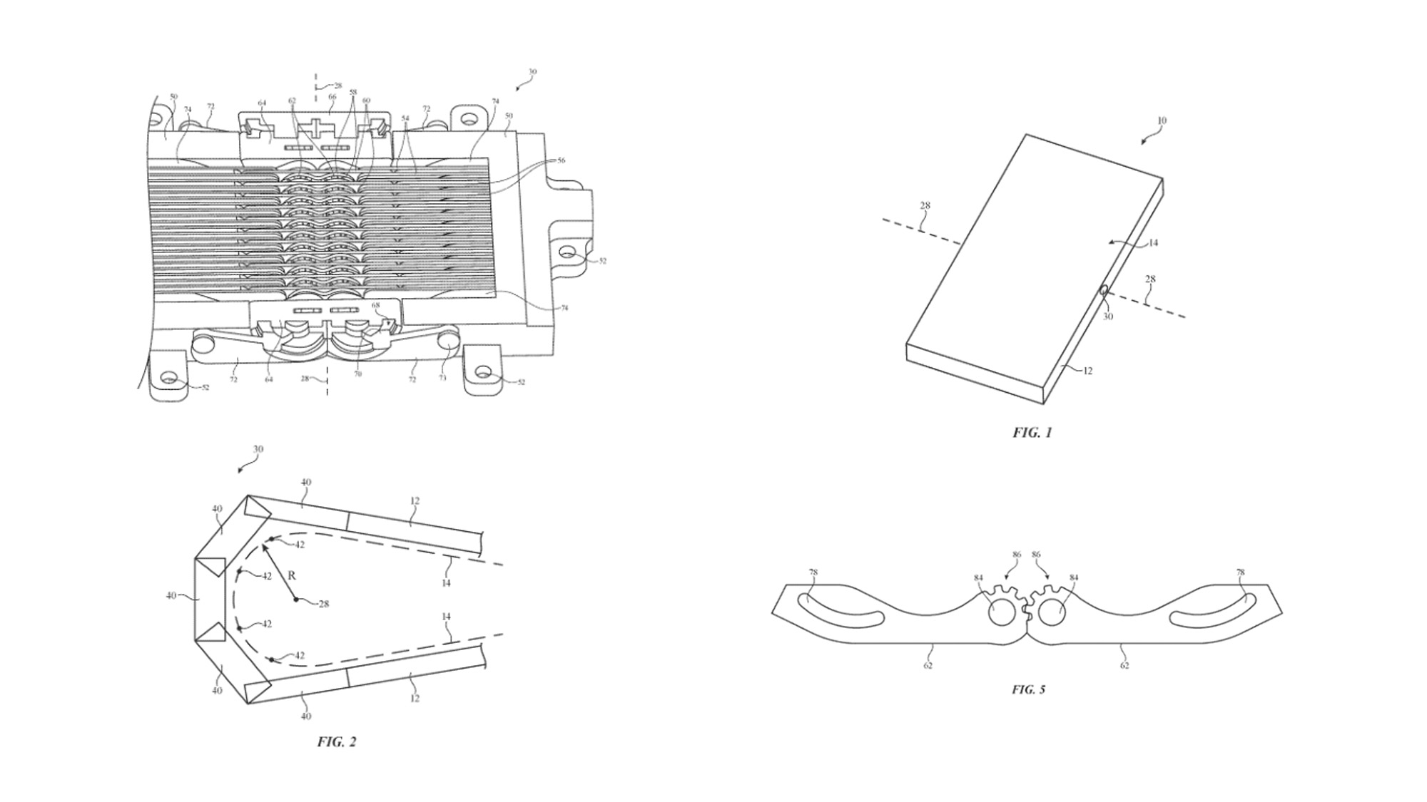 Illustrations from Apple's May 2024 hinge patent