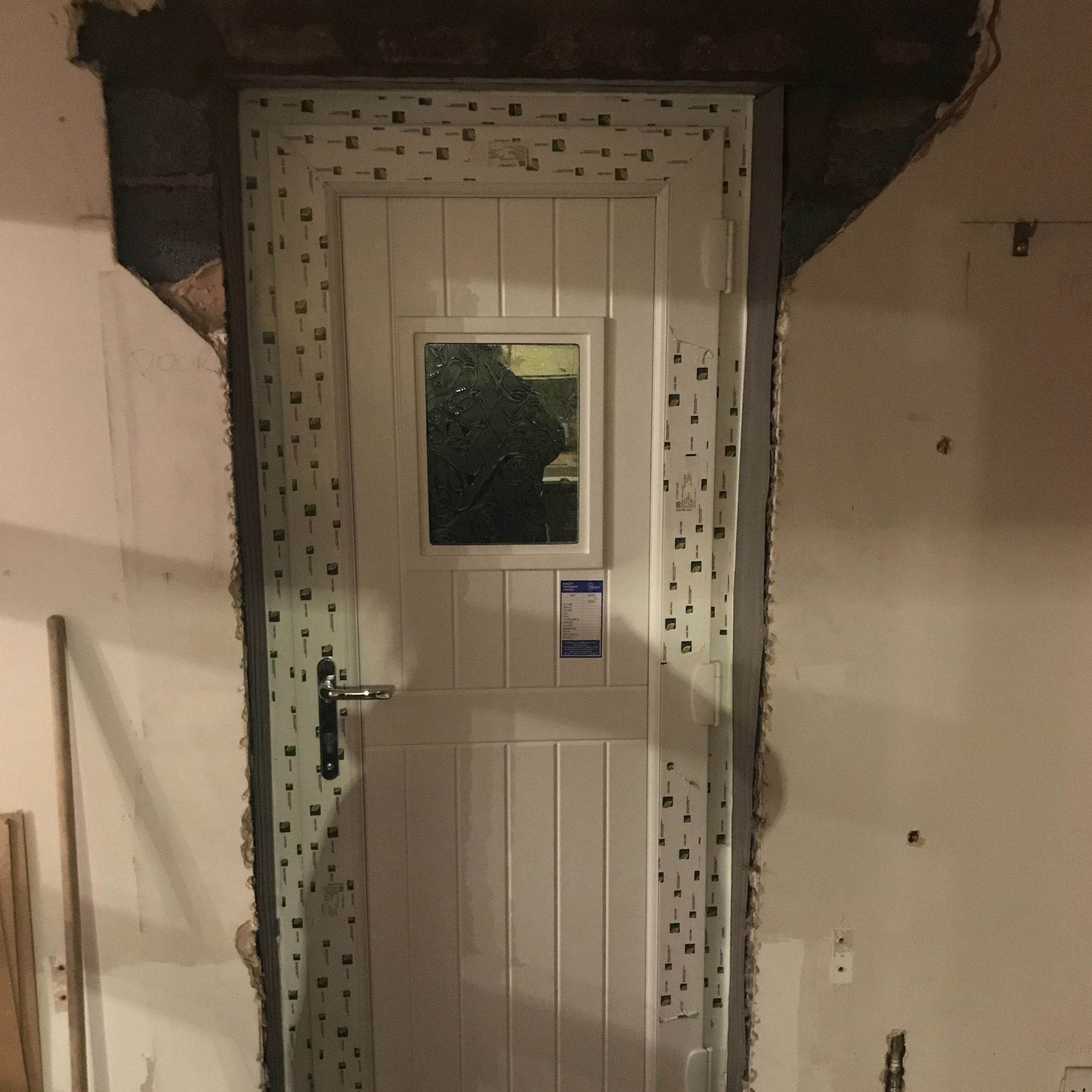 During the process of installing a new external doorway