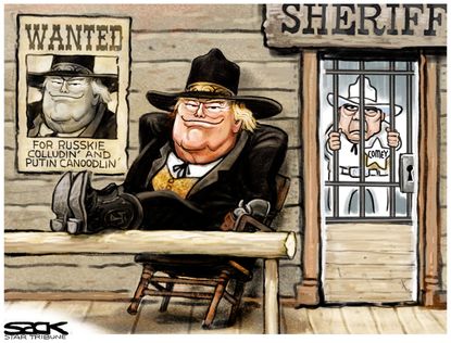 Political Cartoon U.S. Comey firing President Trump Russia