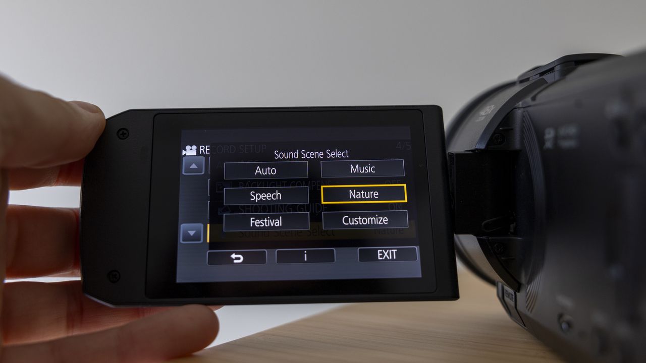 The LCD screen on the Panasonic HC-V900