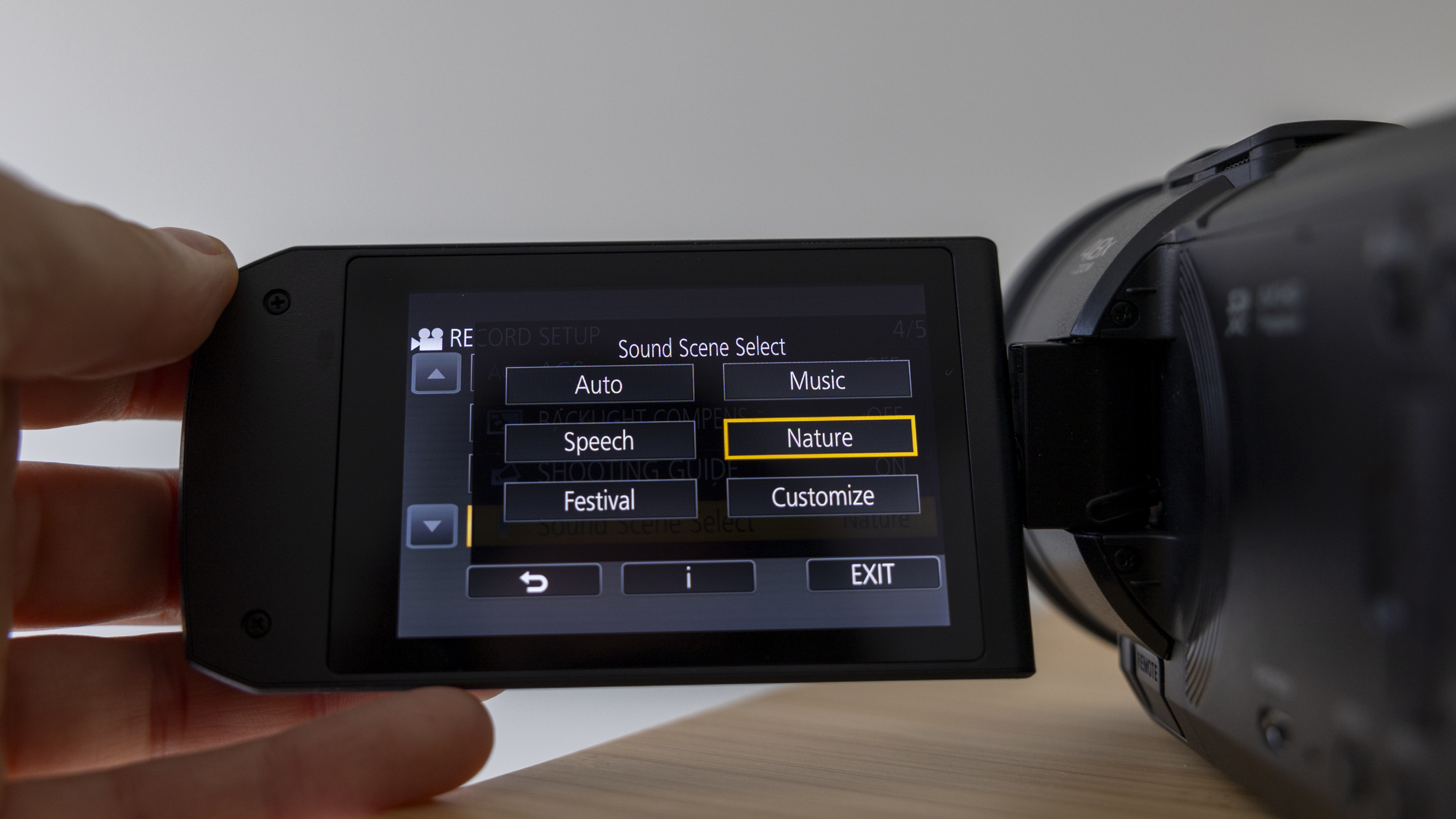 The LCD screen on the Panasonic HC-V900