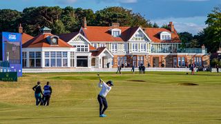 I K Kim takes a shot during the AIG Women's Open at Muirfield