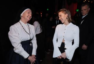 Sister Mary Blaze (L) and Sydney Sweeney are seen at the Beyond Fest Premiere of Neon’s IMMACULATE After Party
