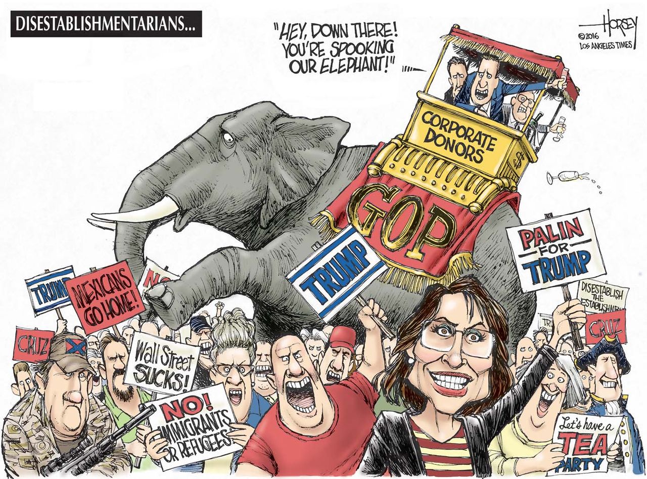 Political cartoon U.S. Trump Palin