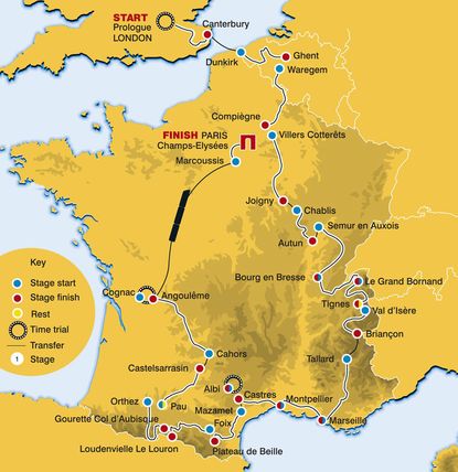 tour de france 2007 route map