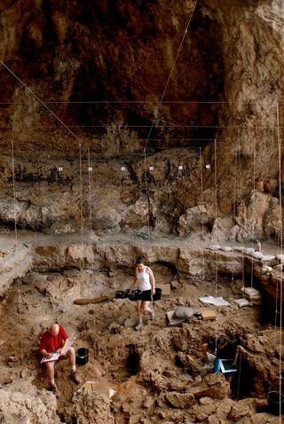 View of excavation area at Hilazon Tachtit Cave, Israel