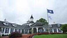 Valhalla clubhouse and flags blowing in the wind