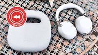 Sony The Collexion headphones on table with Rewind logo