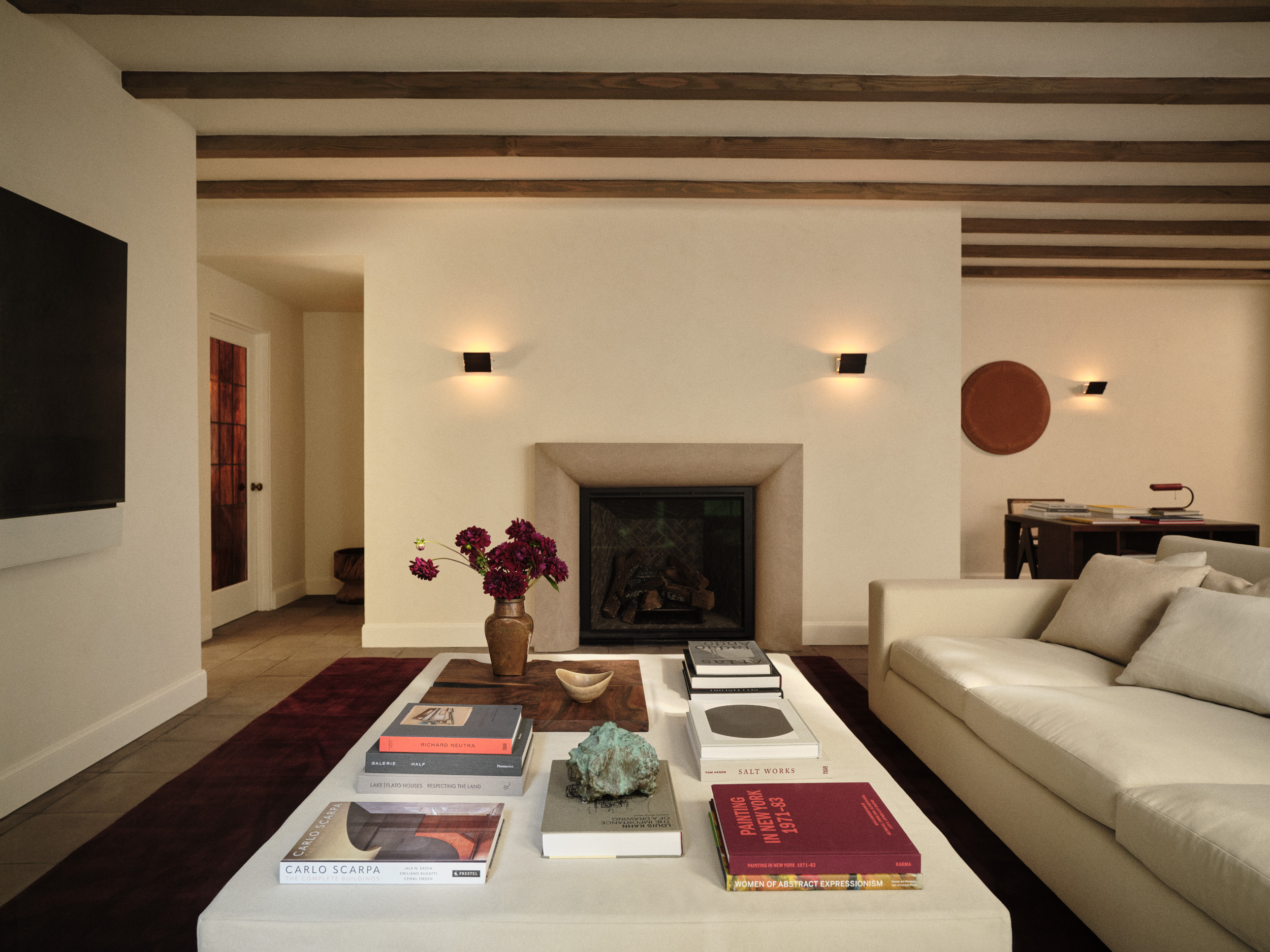 sun dappled interior of a Los Angeles villa