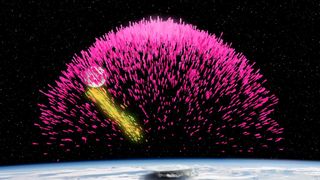 Dünya atmosferinde bir fırtına tarafından salınan bir antimadde patlaması