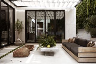 retractable awning garden shade ideas by Kate Anne Designs