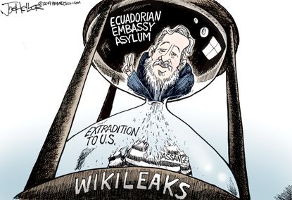 Editorial Cartoon World Julian Assange arrest Wikileaks