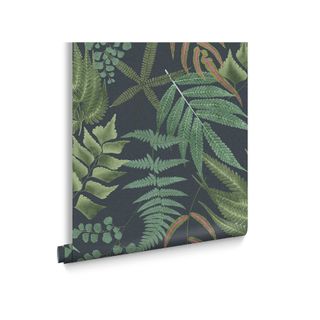 tropical leaves wallpaper in green