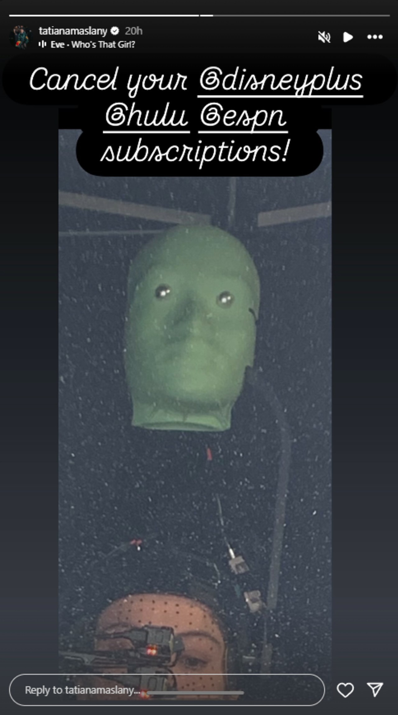 Tatiana Maslany posted an image of her in a mo-cap suit with the words 