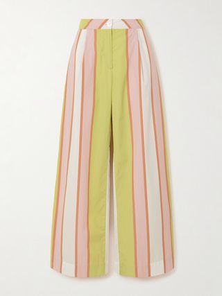 Loulou Striped Cotton-Poplin Straight-Leg Pants