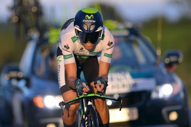 Alejandro Valverde (Movistar) in the combination classification jersey