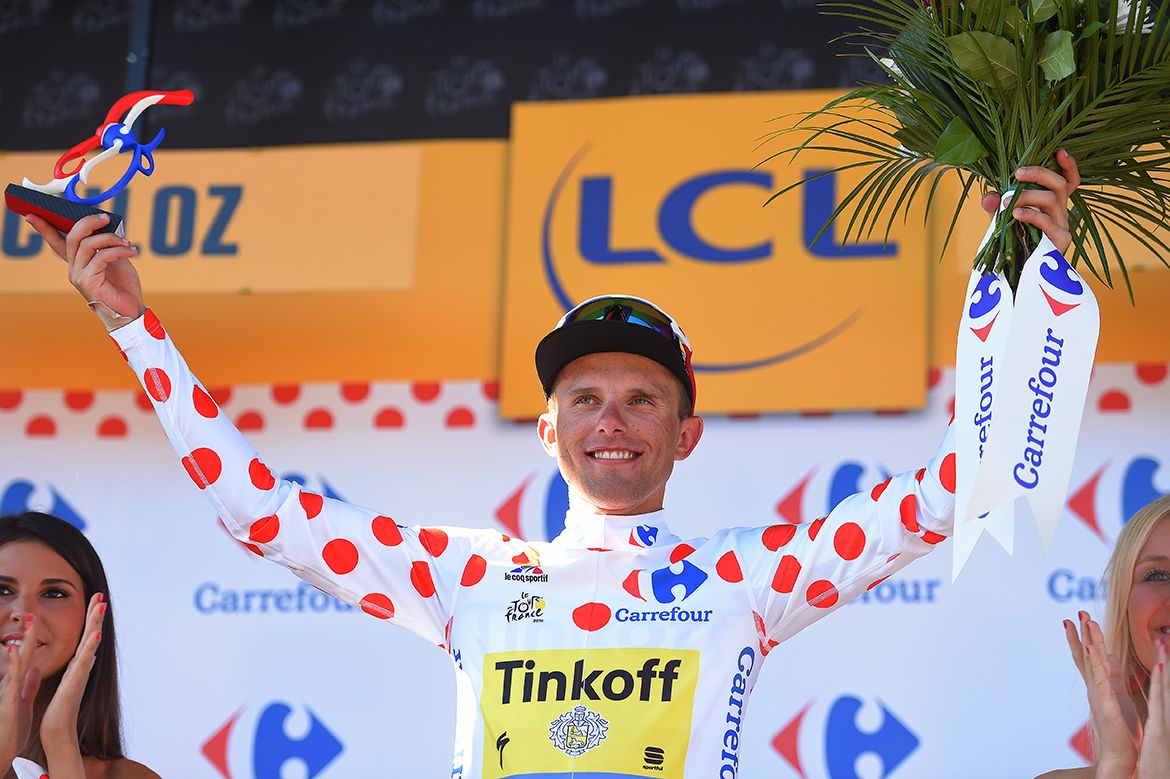 Rafal Majka (Tinkoff) is back in the KOM jersey