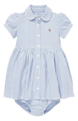 Oxford Stripe Piqué Dress & Bloomers