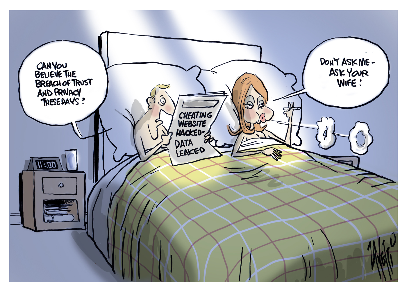 Editorial cartoon U.S. Ashley Madison Hack