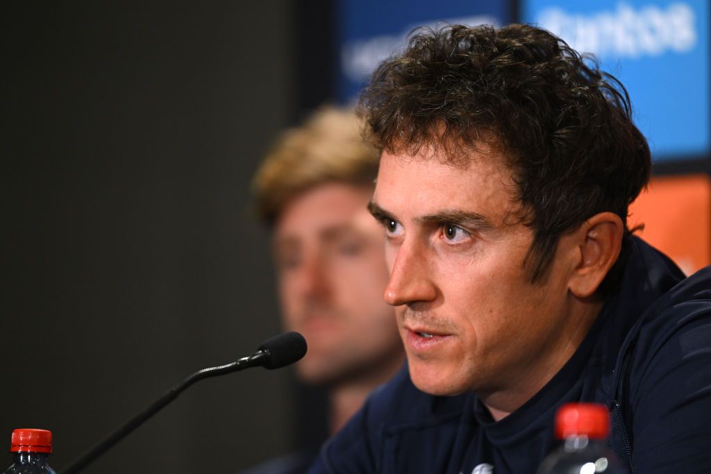 ADELAIDE AUSTRALIA JANUARY 20 Geraint Thomas of The United Kingdom and Team INEOS Grenadiers during the Top Riders Press Conference prior to the 25th Santos Tour Down Under 2025 UCIWT on January 20 2025 in Adelaide Australia Photo by Dario BelingheriGetty Images