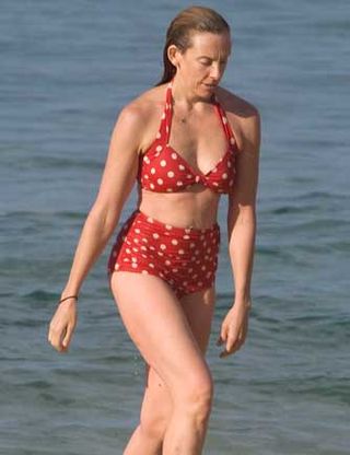 Toni Collette on the beach