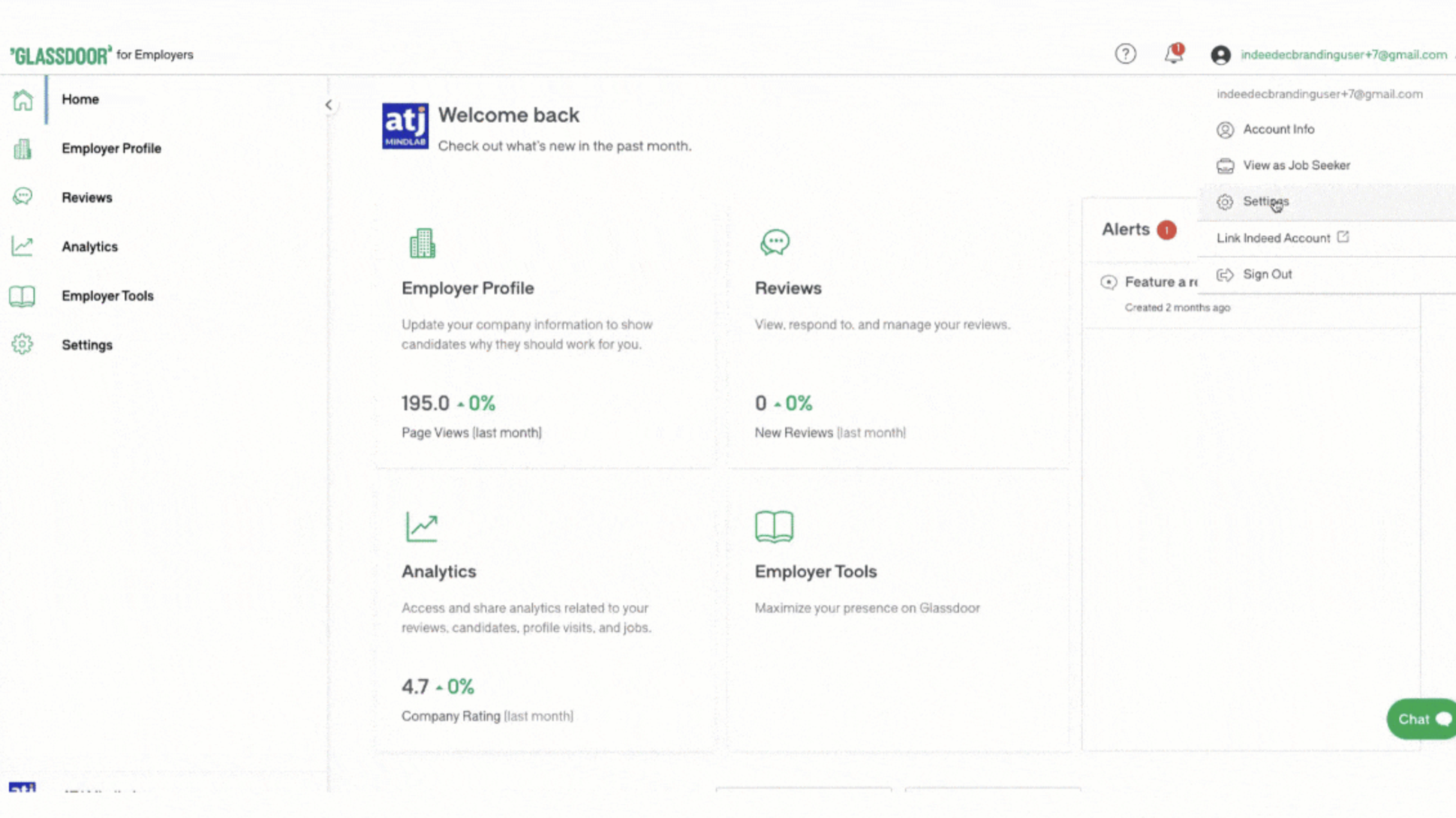 Managing an Employer account on Glassdoor