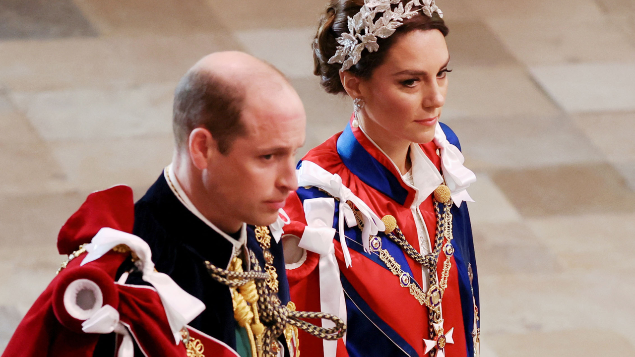 Prince William, Prince of Wales and Catherine, Princess of Wales arrive for the Coronation of King Charles III and Queen Camilla on May 6, 2023 in London, England. The Coronation of Charles III and his wife, Camilla, as King and Queen of the United Kingdom of Great Britain and Northern Ireland, and the other Commonwealth realms takes place at Westminster Abbey today. Charles acceded to the throne on 8 September 2022, upon the death of his mother, Elizabeth II.