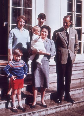 The late Queen Elizabeth and Prince Philip with their four children