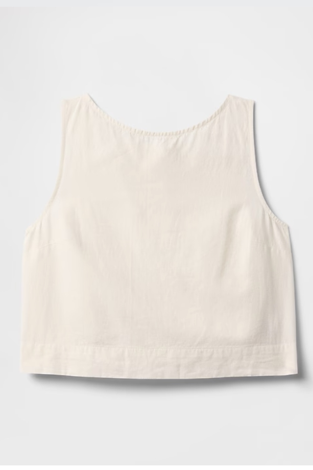 Gap, Linen-Blend Crop Shell Tank Top