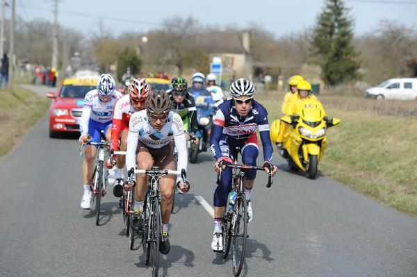 Bart De Clercq (Lotto-Belisol) and Jan-Christophe Peraud (Ag2R) on the front of the breakaway in Paris-Nice