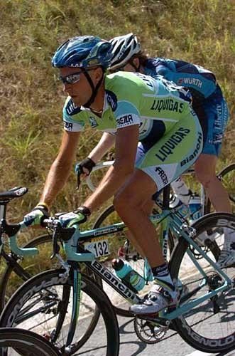 Stefano Garzelli (Liquigas) sits comfortably in the bunch