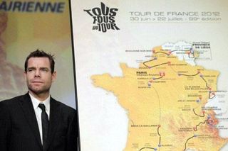 Cadel Evans with the 2012 Tour de France route.
