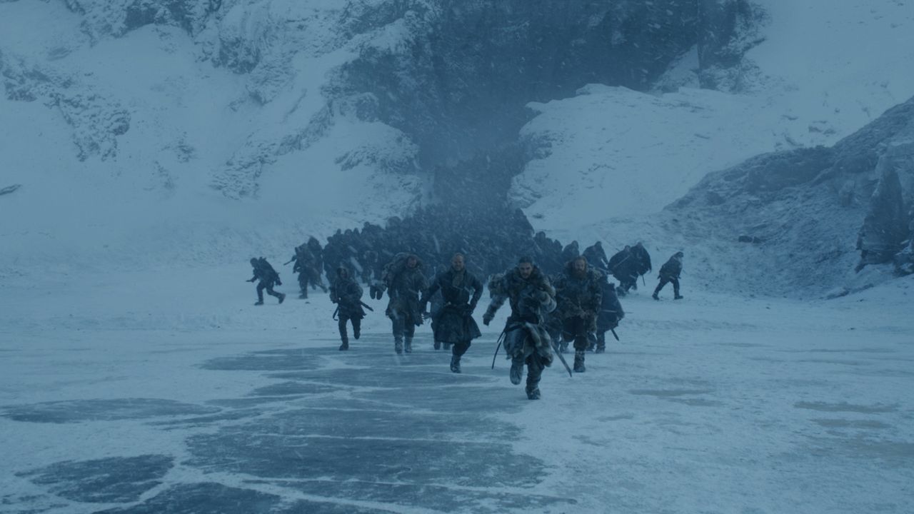 Jon Snow and friends battle on the ice.