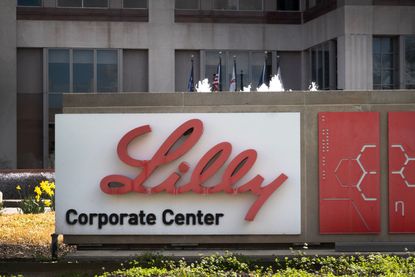 An Eli Lilly sign outside of the pharmaceutical giant&#039;s headquarters in Indianapolis