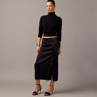 Collection Feather-Trim Wrap Skirt